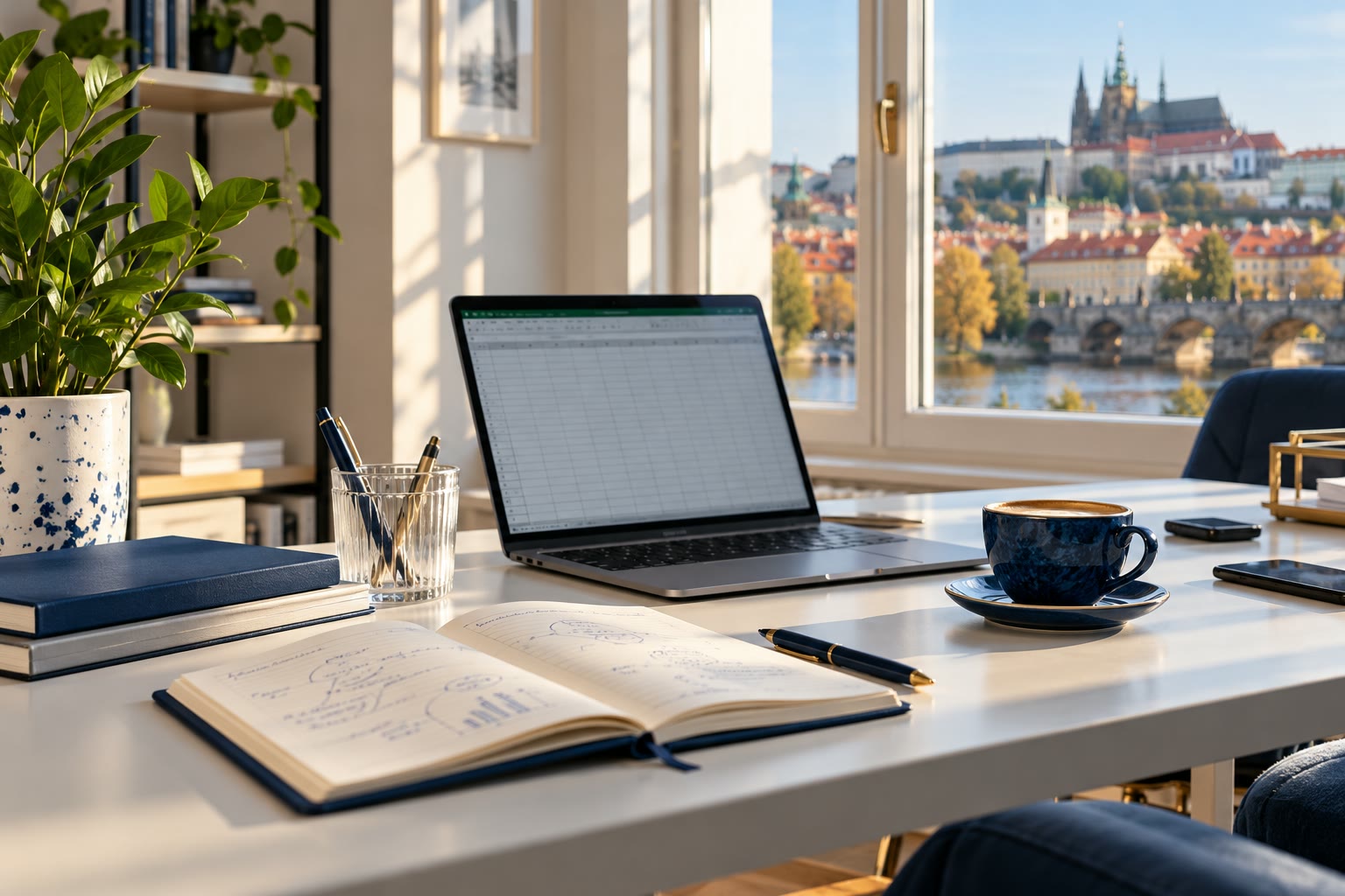Ilustrační fotografie pracovního prostředí pro přípravu školení MS Office
